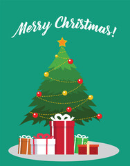 christmas tree with gift boxes