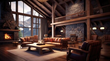 Fototapeta premium Lodge interior design 