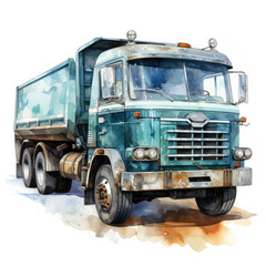 watercolor Truck car clipart, Generative Ai