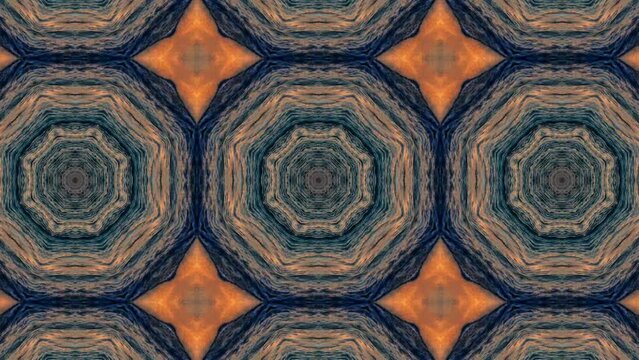 Kaleidoscope motion psychedelic ornament texture background animation colored looping wallpaper