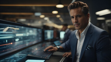 Successful Businessman in his Tech Company