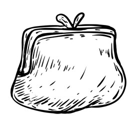 Purse hand drawn sketch icon