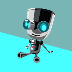 little robot with a heart inside