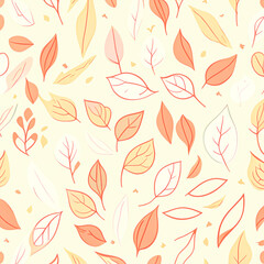 Fototapeta premium Seamless pattern with autumn leaves. hand drawn illustration.