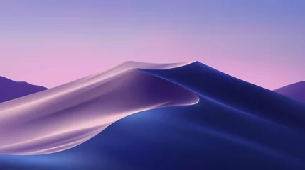 Wandcirkels aluminium a purple and pink desert landscape © Amena