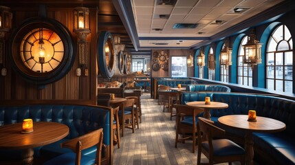 Nautical themed restaurant interior design 