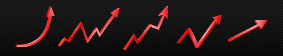Arrow growth 3d chart. Market increase