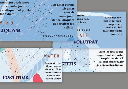 Web Banner Layout Overlapping Blobs Textured With Spots And Lines
