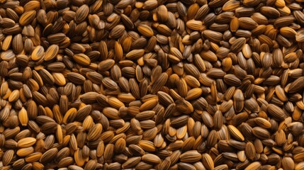 Obraz premium Roasted sunflower seeds nut seamless pattern. Food repeated background.