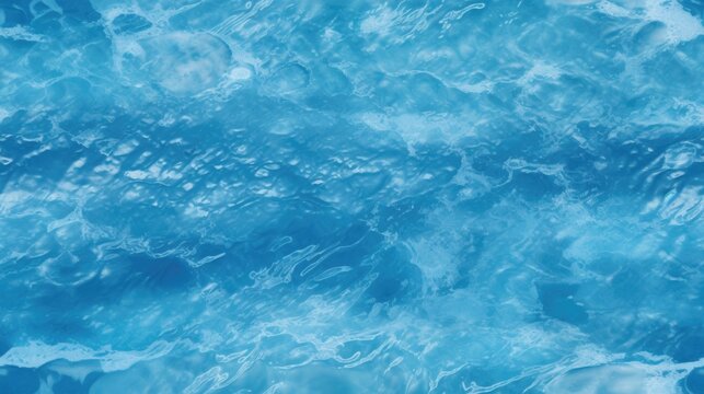 Blue water seamless pattern. Repeated background of sea top view.