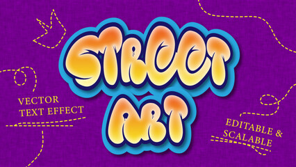 Street Art for urban culture editable vector bubble text effect