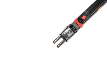 Hot stapler. Soldering iron for staples.