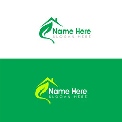 Homes Unique Logo Design Concept and Green Home Symbol  Logo Design
