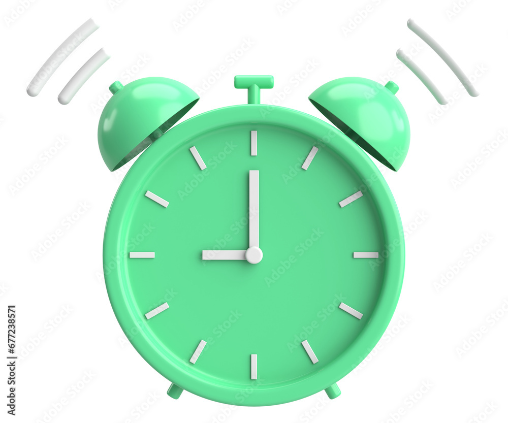 Wall mural 3d alarm clock. 3d illustration.