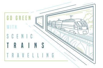 Slow leisurely train travel, future transportation concept.