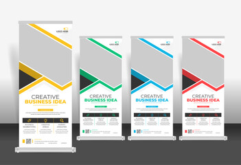 Professional creative roll-up banner, corporate business roll up banner design, marketing agency banner stand design