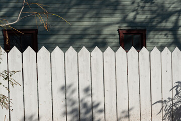 Fototapeta premium white picket fence