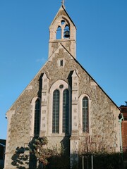 Fototapeta na wymiar Vertical shot of Christ Church and Vicarage, Nailsea