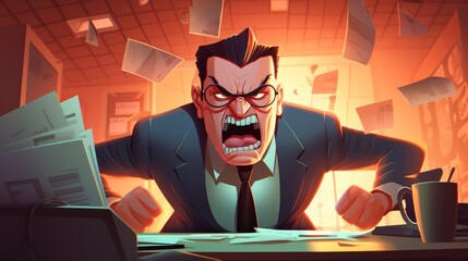 angry office boss