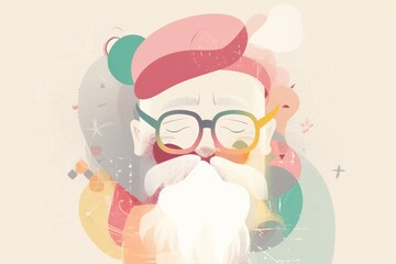 Whimsical Santa: A Pastel Palette Illustration Bringing Christmas Magic