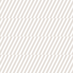 Seamless vector pattern with diagonal beige stripes. Subtle simple abstract geometric background. Optical illusion design, grid texture. Repeat ornament for decor, textile, wallpaper, print, fabric