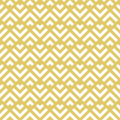 Seamless gold geometric pattern. Modern vector abstract luxury background, simple repeat texture. Ornament with grid line, chevron, zigzag, lattice. Design for elegant wallpaper, carpet, furniture