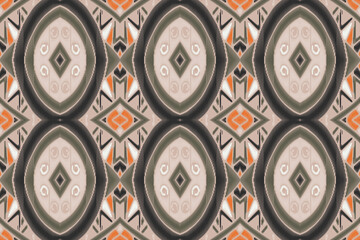 Ethnic abstract Pattern Seamless ikat pattern in tribal, folk embroidery, and Asia style. Aztec geometric art ornament print. Design for carpet, wallpaper, clothing, wrapping, fabric, cover.