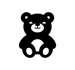 Obraz na płótnie Canvas Teddy bear icon. Simple vector bear toy illustration.