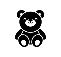 Teddy bear icon. Simple vector bear toy illustration.