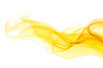 Round Wavy Yellow Smoke Isolated on White Background. Generative AI