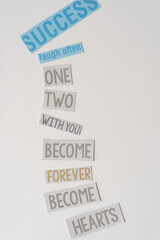 nonsensical text background: success laugh often one two with you become forever become heart