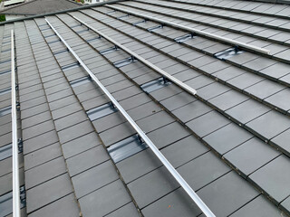 Profiles on the roof of a house for laying solar panels