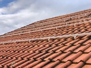 Profiles on the roof of a house for laying solar panels
