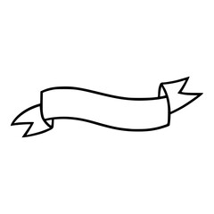 Obraz premium Curved ribbon outline illustration
