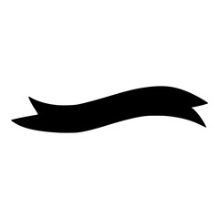 silhouette of wavy ribbon band or glyph ribbon illustration