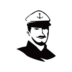 captain silhouette design. sailor man sign and symbol.