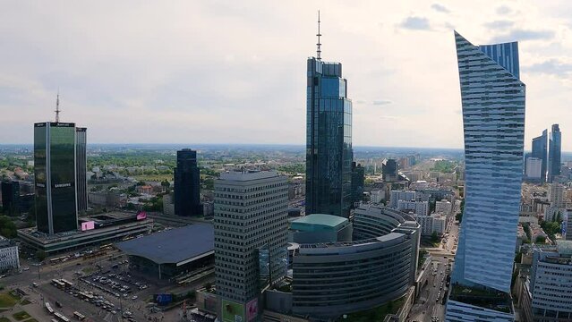 Warsaw, Poland  June 6, 2023: View of Warsaw City Centre. Poland