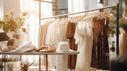 Fototapeta na wymiar Fashion luxury elegance clothes in the shop