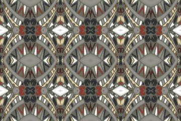 Ethnic abstract Pattern Seamless ikat pattern in tribal, folk embroidery, and Asia style. Aztec geometric art ornament print. Design for carpet, wallpaper, clothing, wrapping, fabric, cover.