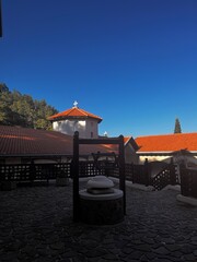 Church monastery in Cyprus in mountains photo