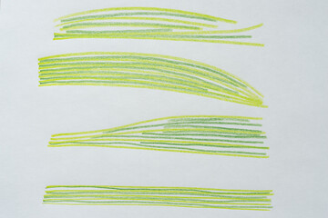 Obraz premium sets of light and dark green lines on blank paper