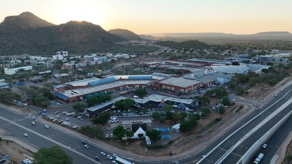 Aerial view of Game City shopping mall in Gaborone, Botswana, Africa