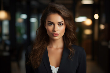 Obraz premium Generative AI picture portrait of amazing confident professional worker young woman