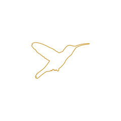 Gold Outline Birds Vector