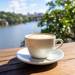 Coffee over the city river