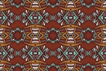 Ethnic abstract Pattern Seamless ikat pattern in tribal, folk embroidery, and Asia style. Aztec geometric art ornament print. Design for carpet, wallpaper, clothing, wrapping, fabric, cover.
