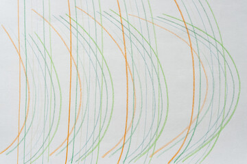 set of curved lines on a set of straight lines on blank paper