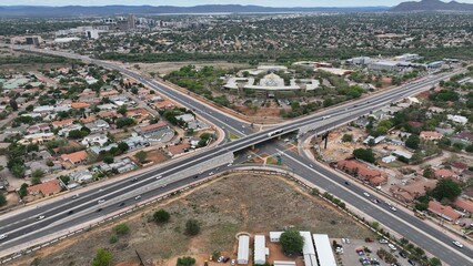 Fototapeta premium Traffic overpass bridges in Gaborone, Botswana, Africa