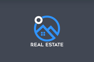 Building, home, real estate, logo template with unique concept	