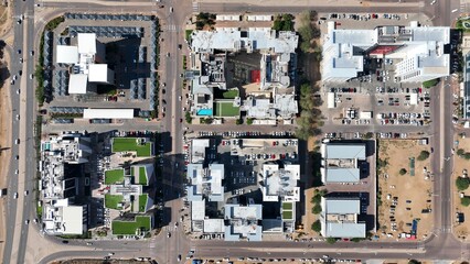 Gaborone Central Business District CBD aerial view, Botswana, Africa